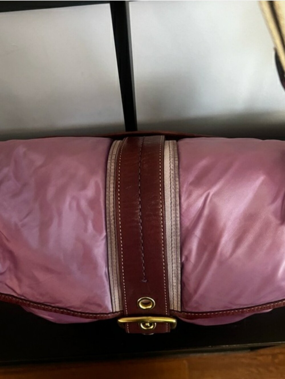 RARE! Vintage Coach Y2K Sateen Buckle Flap Bag w/ Suede & Adjustable Strap - Picture 6 of 15